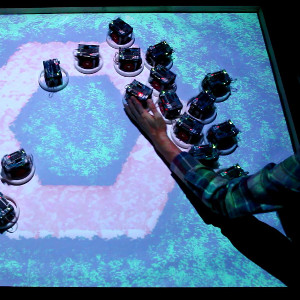 Phygital Field: an Integrated Field with a Swarm of Physical Robots and Digital Images